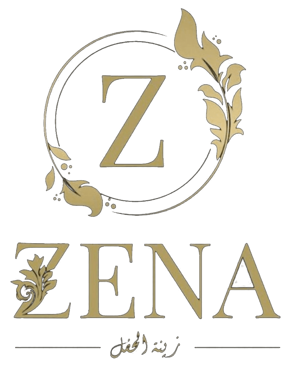 Zena Wedding logo — gold ornamental Z emblem on black